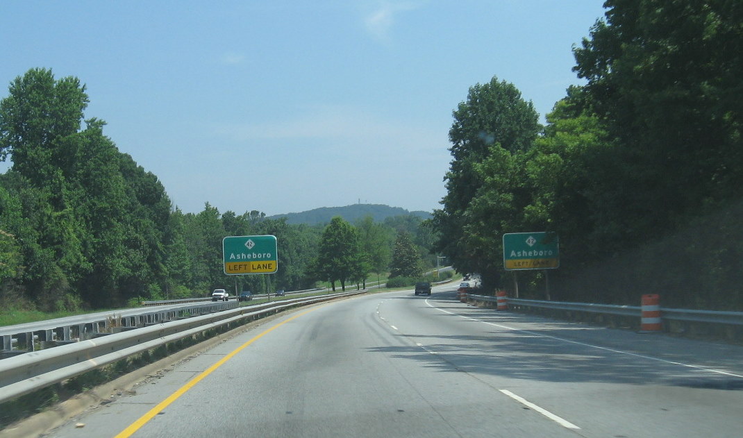 Photo of NC 42 Exit from US 220 North (Future I-73/I-74) in Asheboro