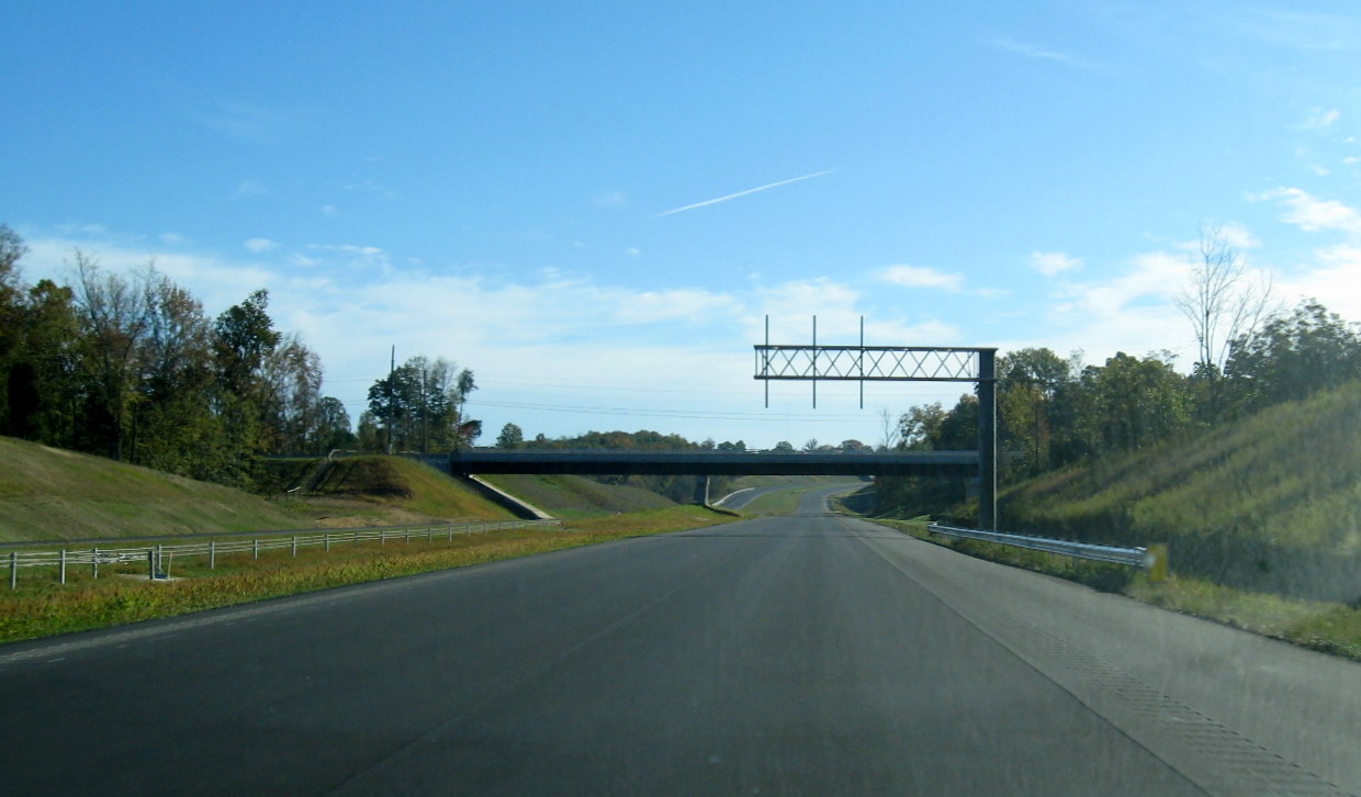 Photo of driving the under the unopened Jackson Lake Rd Bridge in 
October 2010