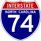 Interstate 74 NC shield image from Shields Up!