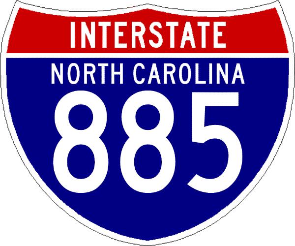 Interstate 885 NC shield from Shields Up!