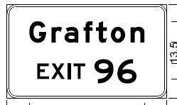 Plan of auxiliary sign for Grafton for MA 122 exit on I-90/Mass Pike, from MassDOT