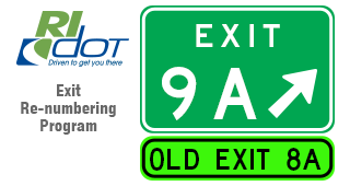 Image of RIDOT illustration regarding the changing exit number for the I-95 North exit on RI 4 North