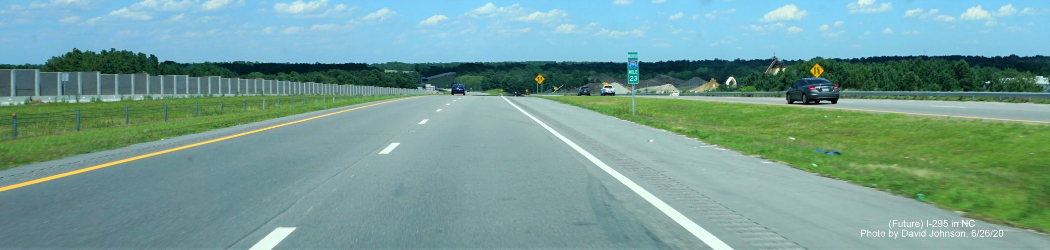 Image of the last North I-295 Mile marker after the Murchison Road exit, by David Johnson June 2020