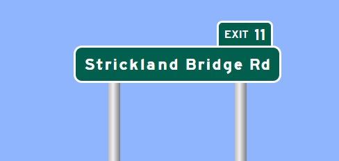 I-295 Strickland Bridge Road exit sign image, by SignMaker