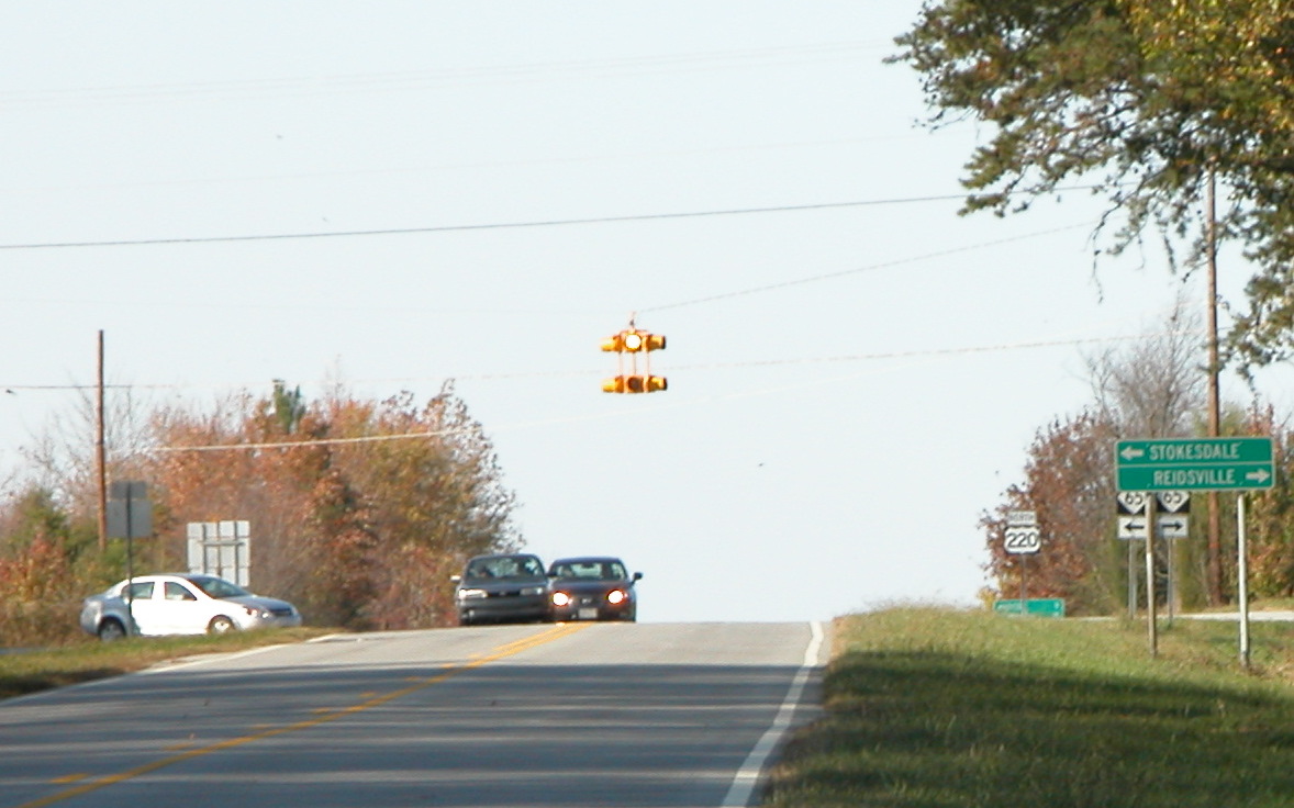 Photo of current intersection between US 220 and NC 65 to be upgraded to
and interchange, Nov. 2009