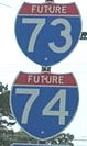 Thumbnail photo of I-73/I-74 sign assembly