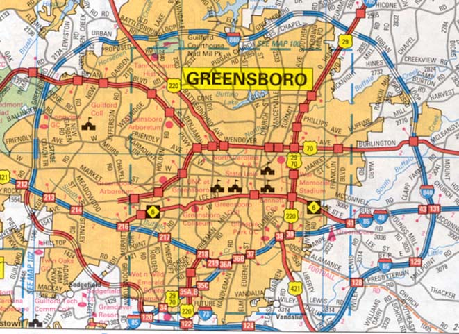 Map of Route of Greensboro Urban Loop, Courtesy of NCDOT