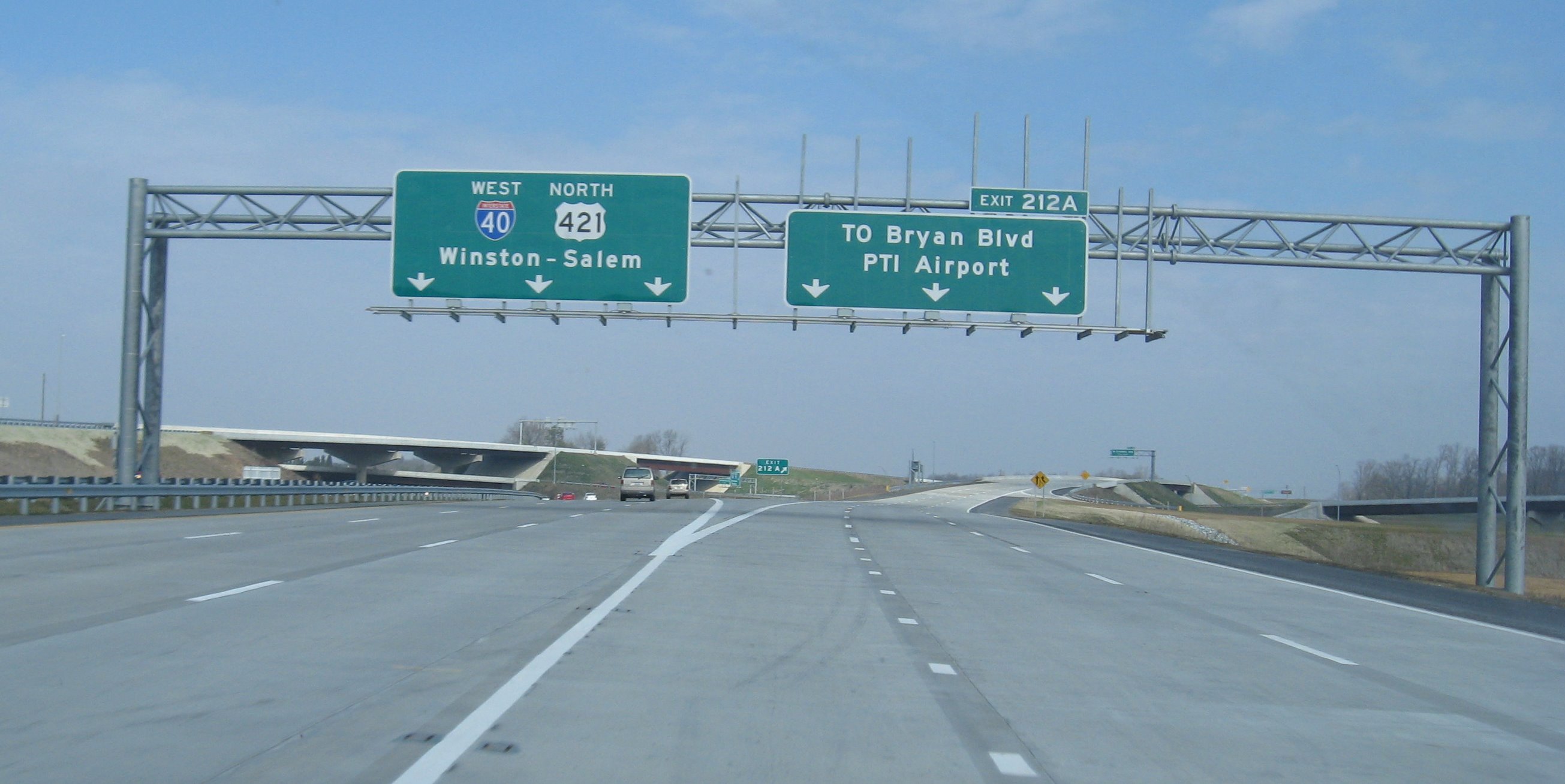 Photo of original signage at I-40 Exit off of I-73 Greensboro Loop, Dec. 2008