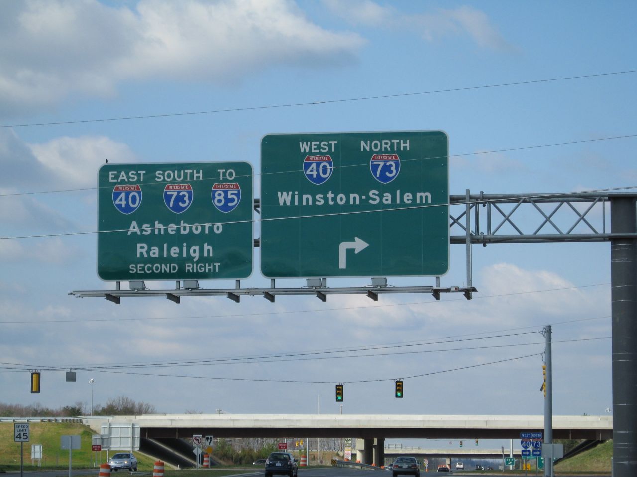 Photo of exit signage at Greensboro Loop Wendover Ave Interchange in March 
2008