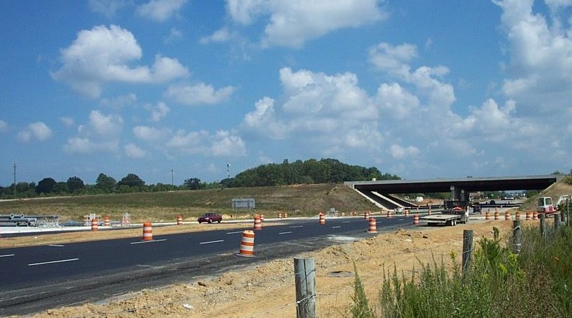 Photo of the Greensboro Loop interchange with Wendover Ave, under 
construction in Sept. 2007