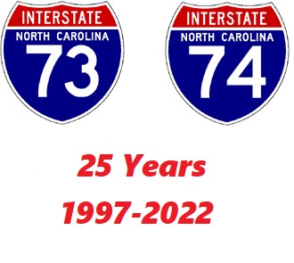 I-73/I-74 25th anniversary banner