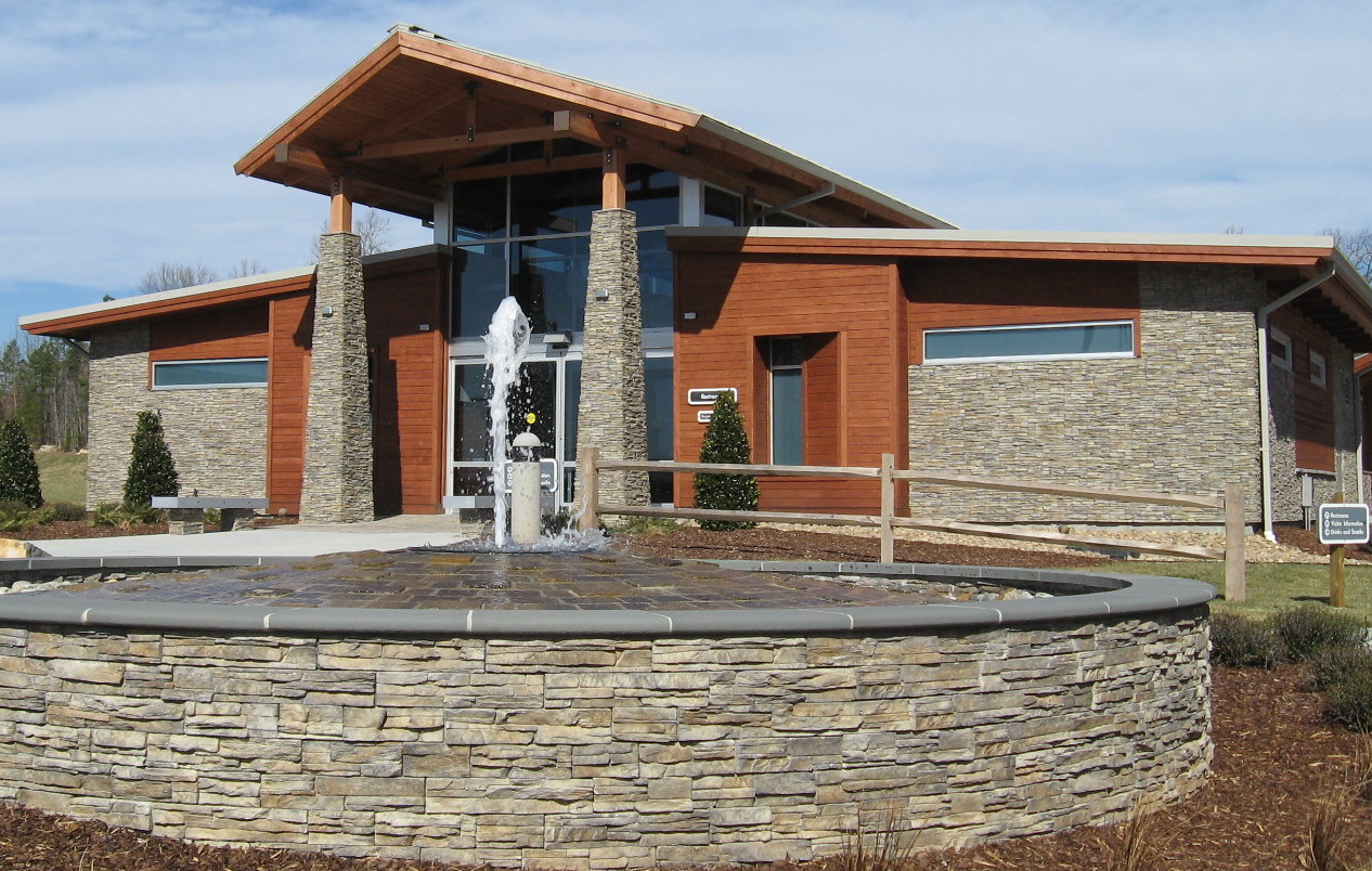 Photo of water fountain at I-73 North/I-74 West Visitors Center in Randolph 
County, Jan. 2010