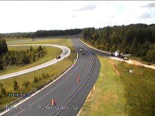 Image of ramp to Bryan Blvd from I-804, Future I-73 North showing paving project completed, from NCDOT Traffic camera