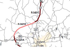 Image of map segment showing I-73/I-74 Segment 11