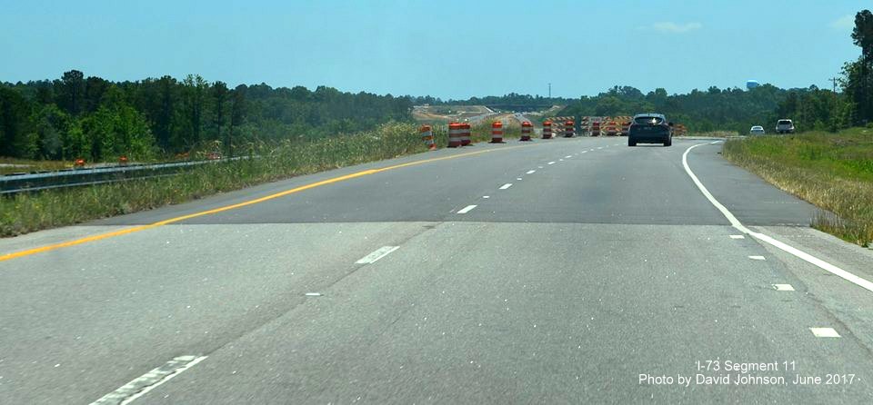 Image taken at northern end of I-73/I-74 Bypass construction zone near Ellerbe, by David Johnson