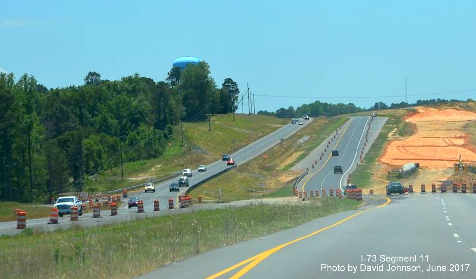 Image taken of I-73/I-74 Rockingham Bypass construction at future US 220 off-ramp north of Rockingham, from David Johnson