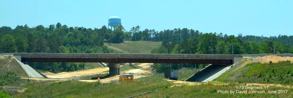 Image taken of future US 220 South bridge from I-73/I-74 Bypass under construction north of Rockingham, from David Johnson