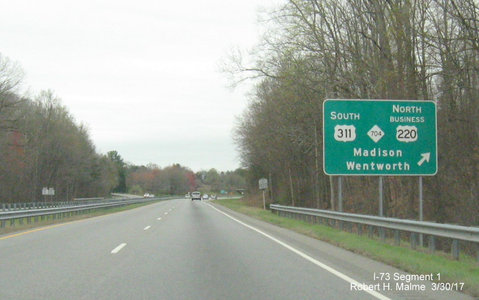 Image of Exit Guide Sign for US 311 exit in Mayodan, NC on US 220 South
