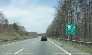 Exit sign on US 220 near Madison, NC