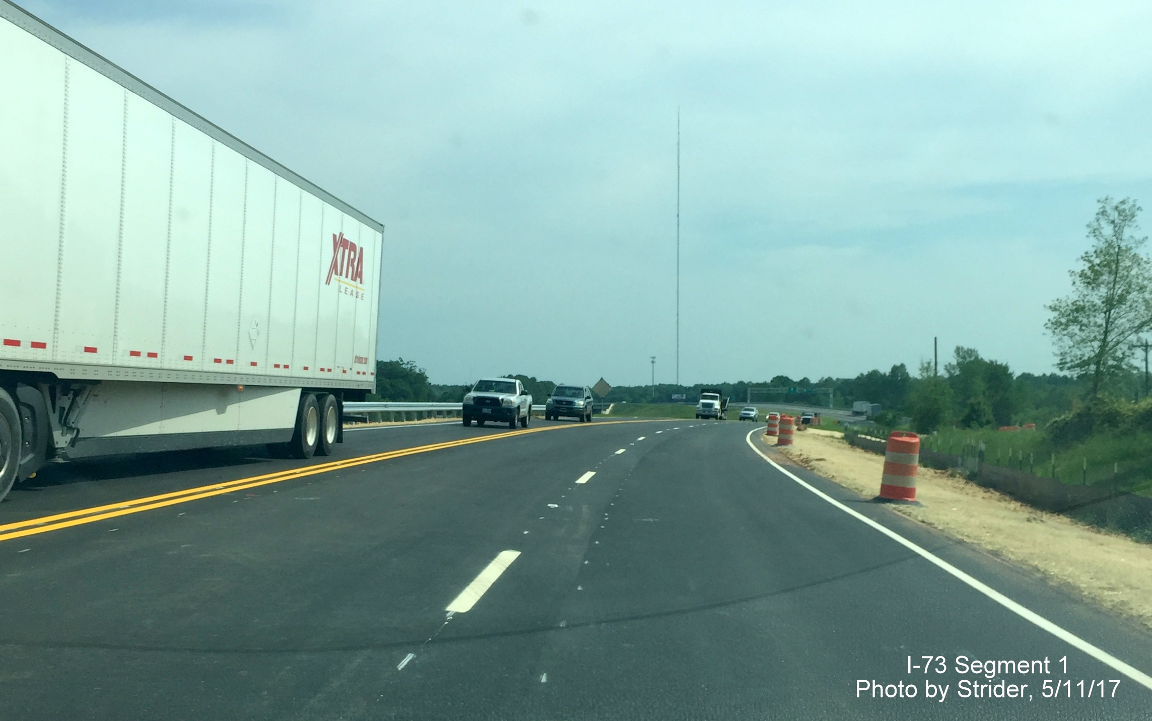 Image of newly opened US 220 roadway prior to new NC 68 exit in Rockingham County, by Strider