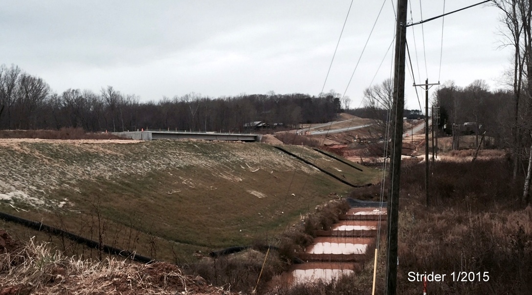 Image of closer view of I-73 construction across the Haw River near Summerfield, NC, 
photo by Strider