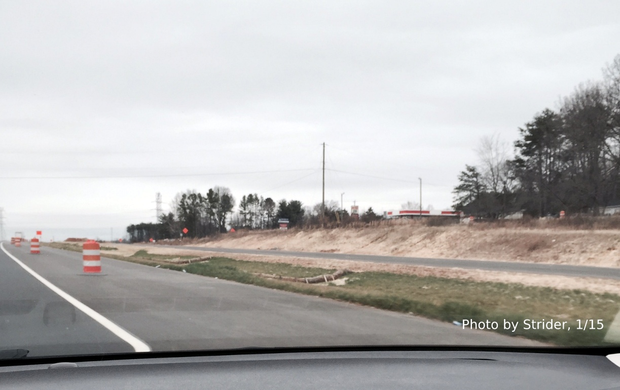 Image of I-73 construction along US 220 North approaching the US 158 interchange near 
Summerfield, NC, photo by Strider