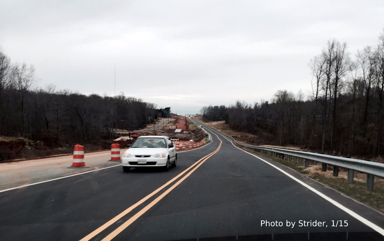 Image of US 220 traffic now using future I-73 NB lanes north of the US 158 interchange 
near Summerfield, NC, Photo by Strider