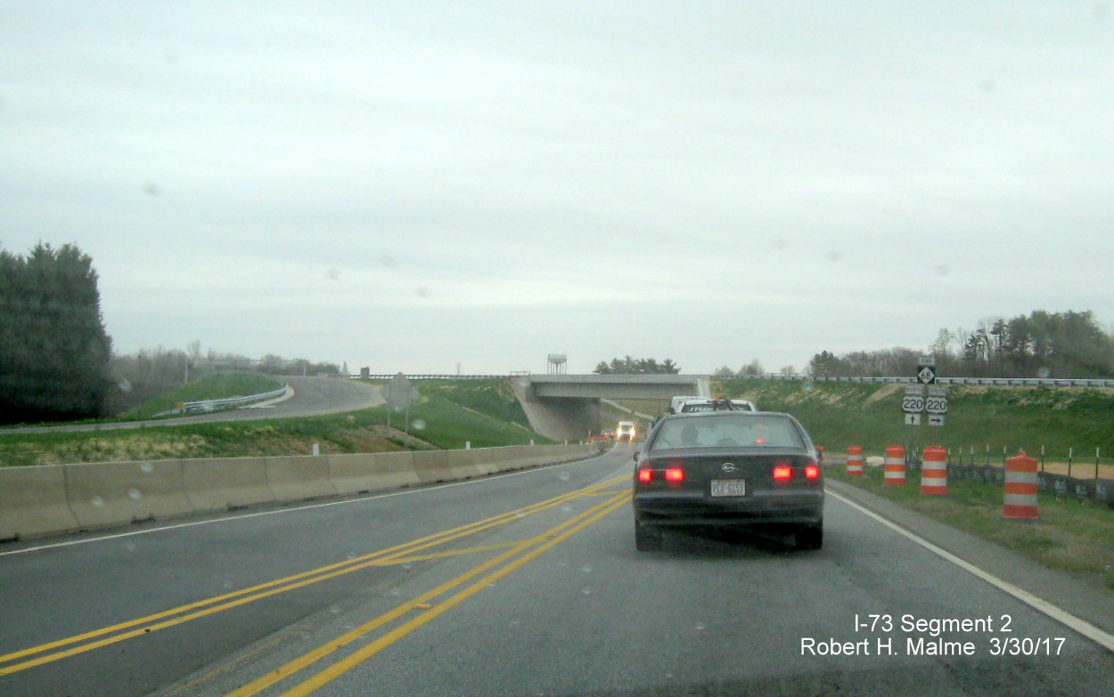 Image of I-73 ramp construction at intersection of US 220 and NC 68