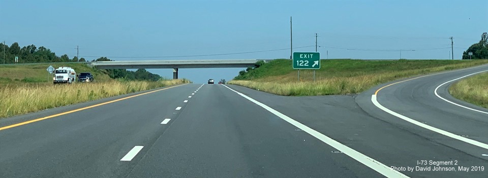 Image of gore sign at ramp to NC 65 on I-73/US 220 North near Stokesdale, by David Johnson