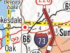 Portion of NCDOT 2021-2022 State Transportation Map showing I-73 Segment 2 in Guilford County
