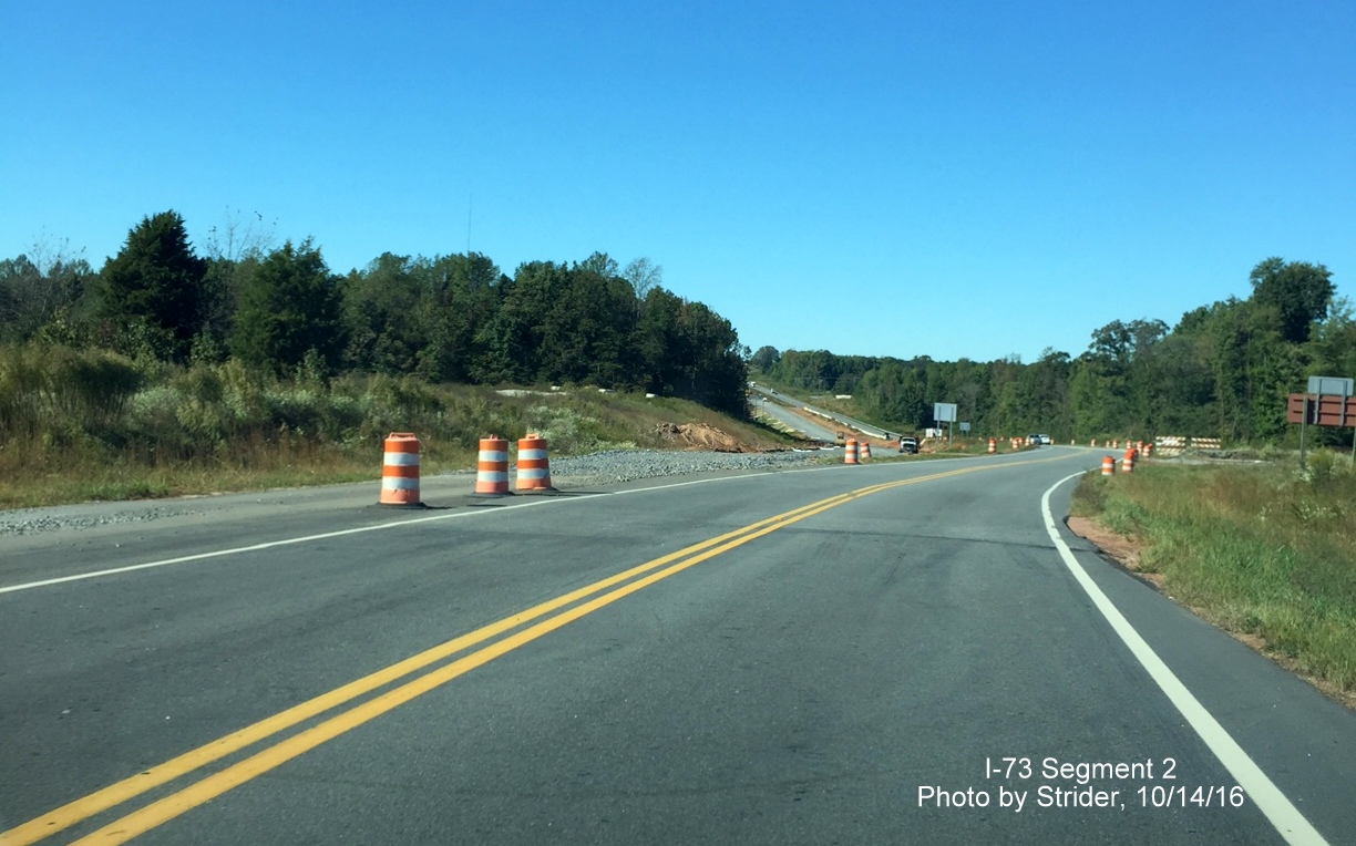 Image of construction along US 220 North for future I-73 beyond US 158, by Strider