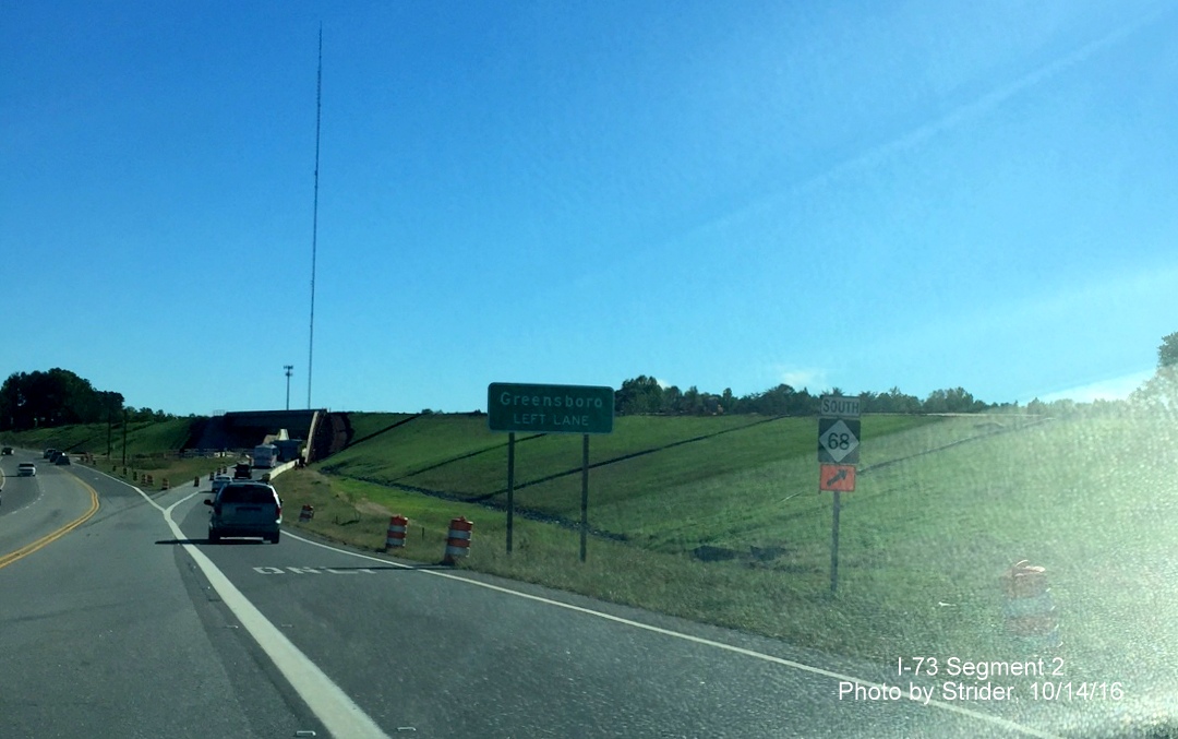 Image looking south over future I-73/NC 68 interchange in Rockingham County, by Strider