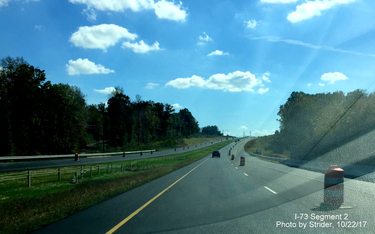 Image of US 220 South in Summerfield showing completion of Future I-73 South lanes in this area, by Strider