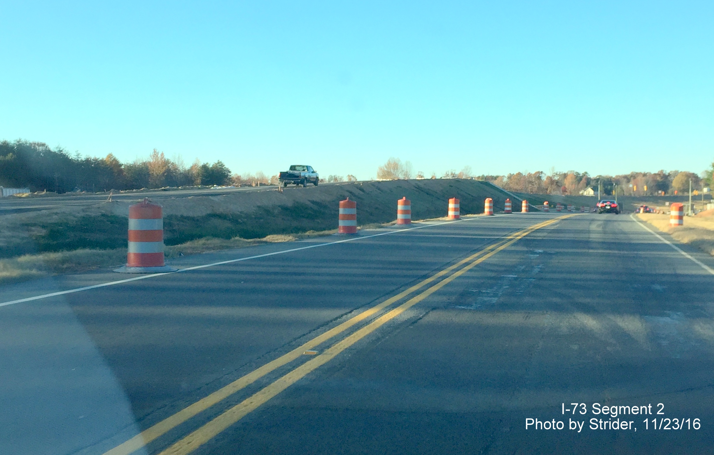 Image of Future I-73 roadway and bridge under construction at US 220 and NC 68 intersection in Rockingham County, by Strider
