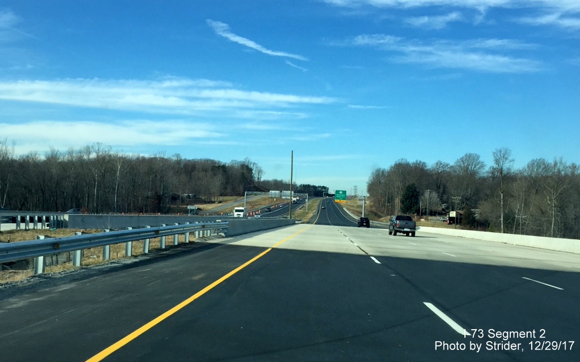Image of completed US 220 (Future I-73) North lanes about to cross over Haw River bridge into Summerfield, by Strider