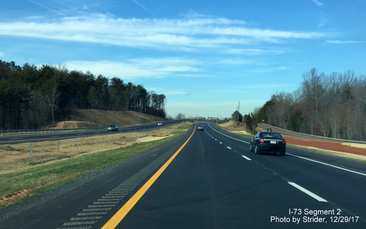 Image showing completed lanes of US 220/Future I-73 North approaching NC 68 on-ramp in Rockingham County, by Strider