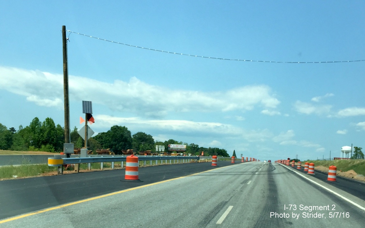 Image of construction for I-73 at current intersection of US 220 and NC 68, from Strider