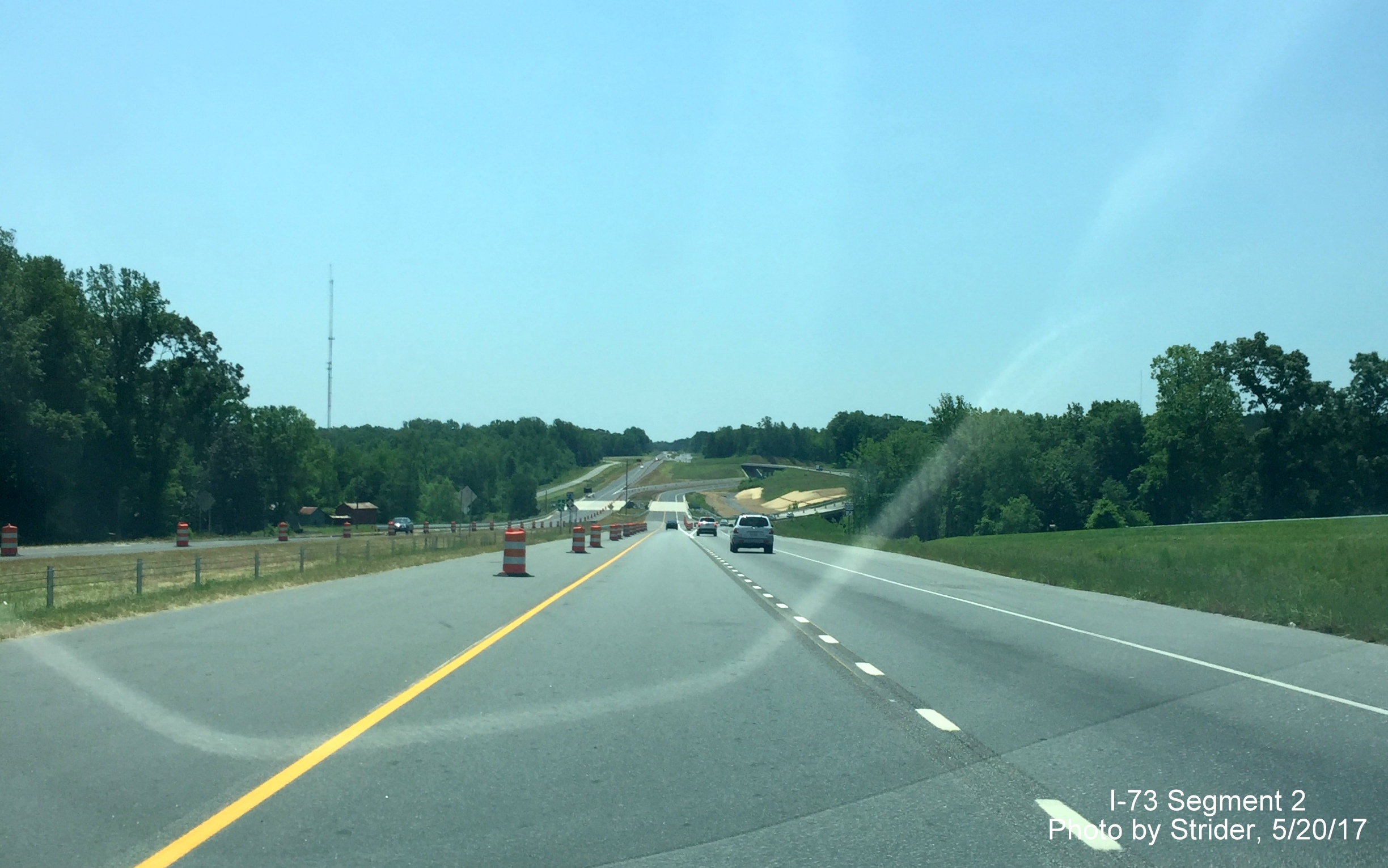Image taken of newly opened I-73 proceeding south from US 220 South interchange in Summerfield, by Strider