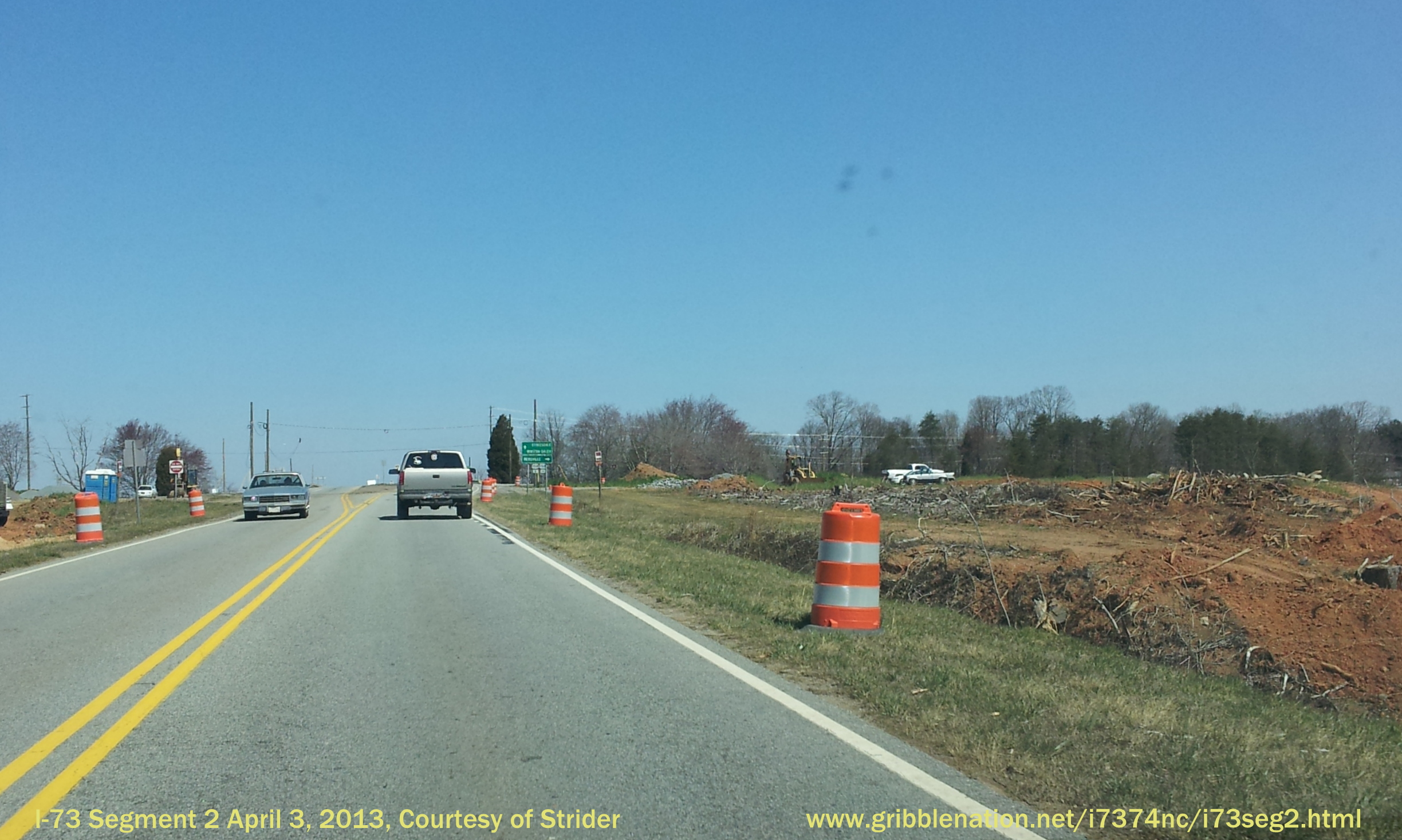 Photo of I-73 Construction near interchange of US 220 North and US 158, courtesy 
of Strider
