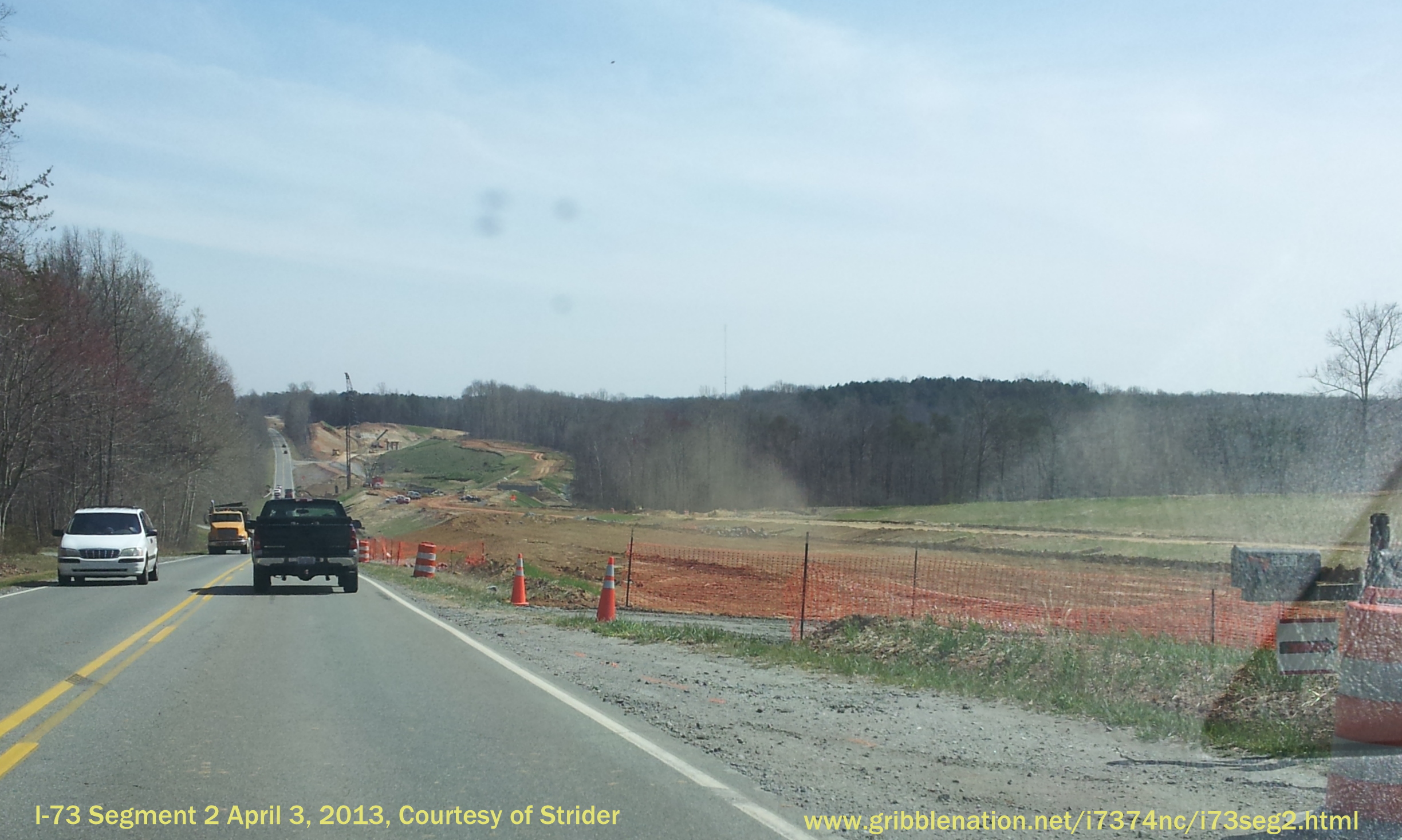 Photo from US 220 South approaching Haw River and Construction of future 
interchange with I-73, courtesy of Strider