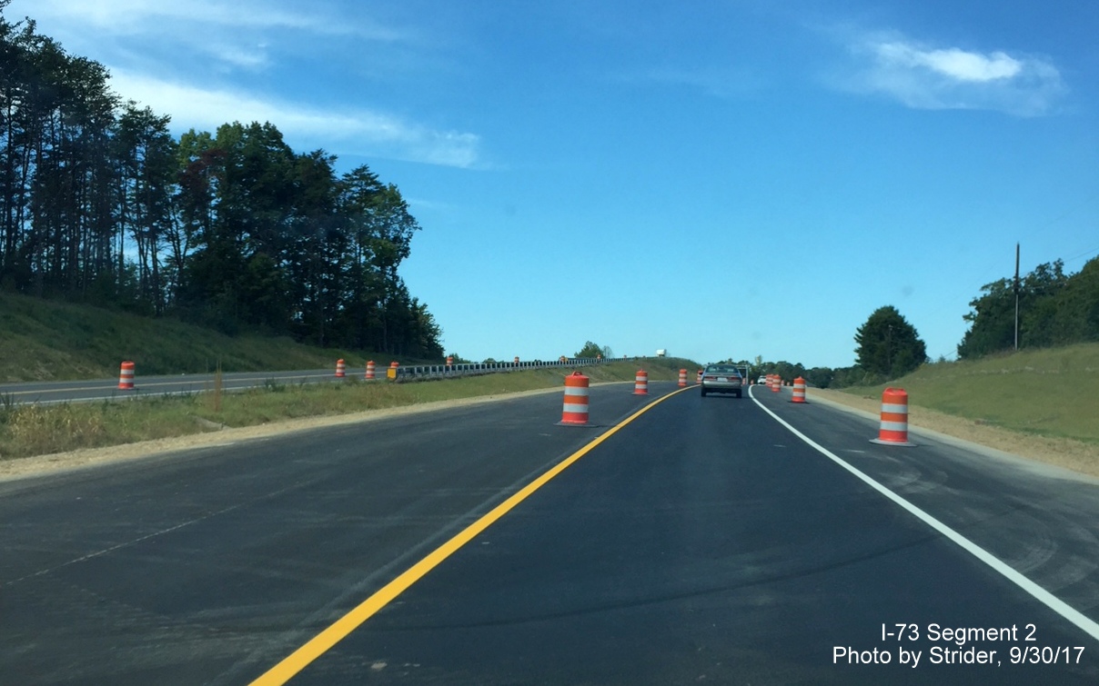 Image of US 220 North approaching NC 68 with widening project almost complete for I-73 North in Rockingham County, by Strider