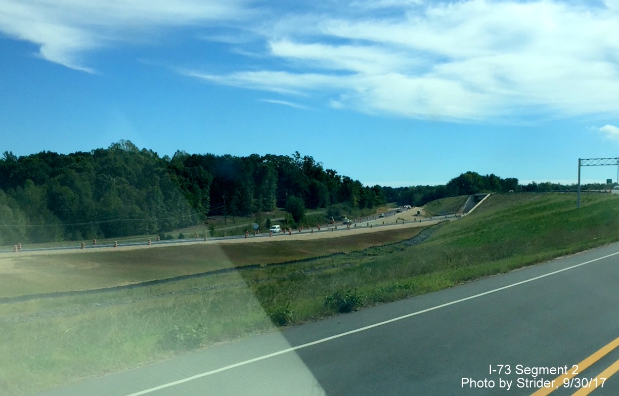 Image taken of US 220 North from US 220 South (Future I-73 South) lanes prior to NC 68 exit in Rockingham County, by Strider
