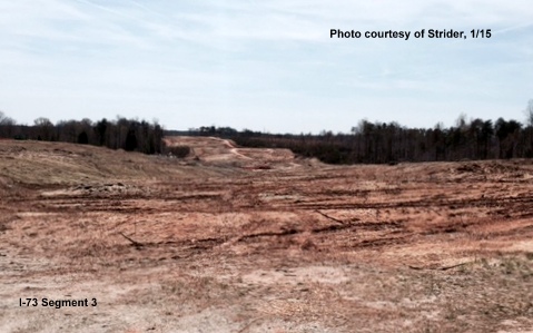 Image South of NC 150 along Oak Ridge Rd, site of future interchange being built with 
I-73, photo by Strider