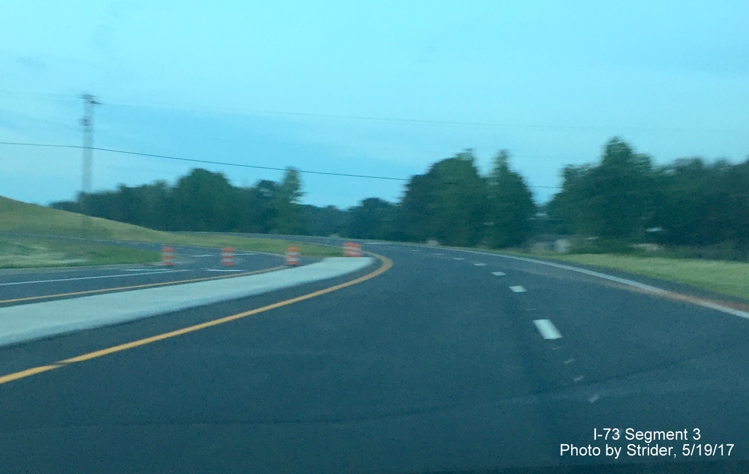 Image taken of view on ramp from NC 68 North to the newly opened I-73 North, by Strider