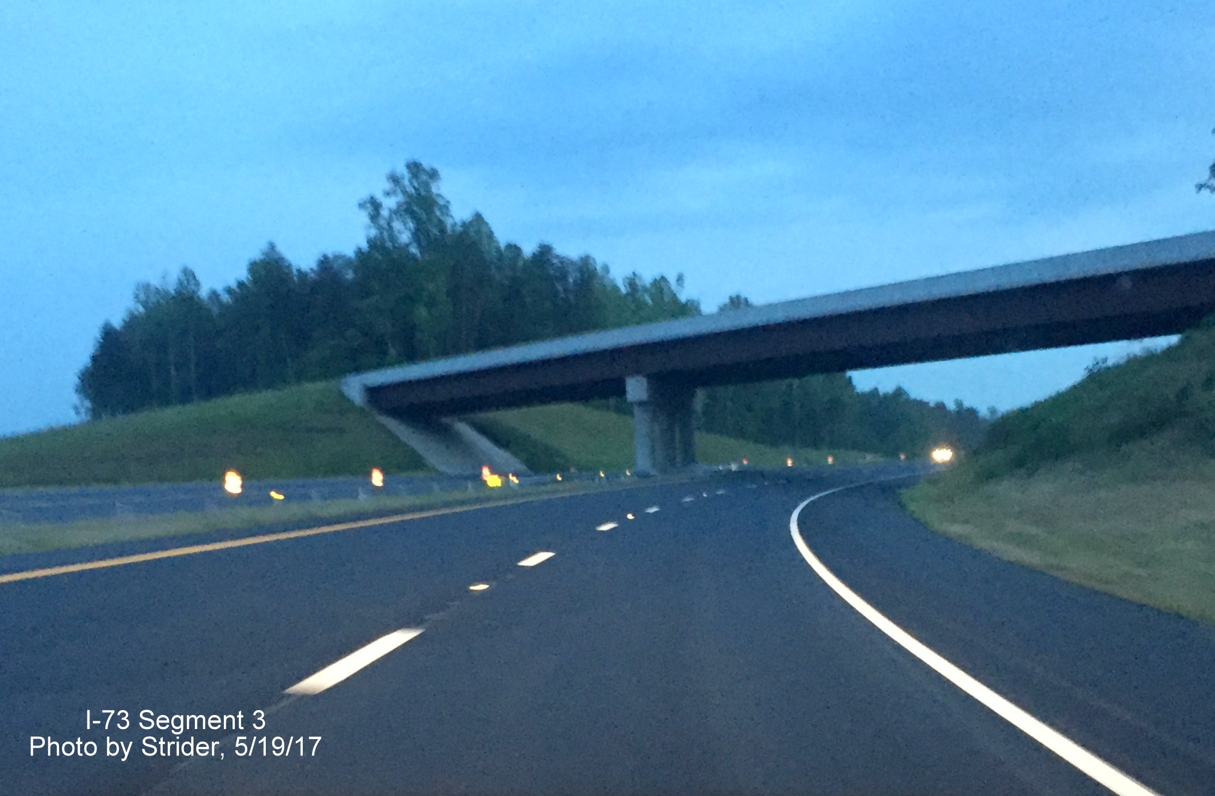 Image taken of US 220 South flyover bridge over newly opened I-73 Sorth highway in Summerfield, by Strider