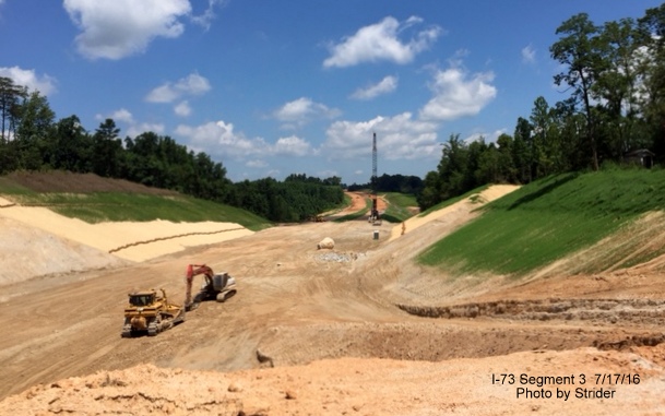 Image of Future I-73 construction at Brookbank Rd in Guilford County, photo by Strider