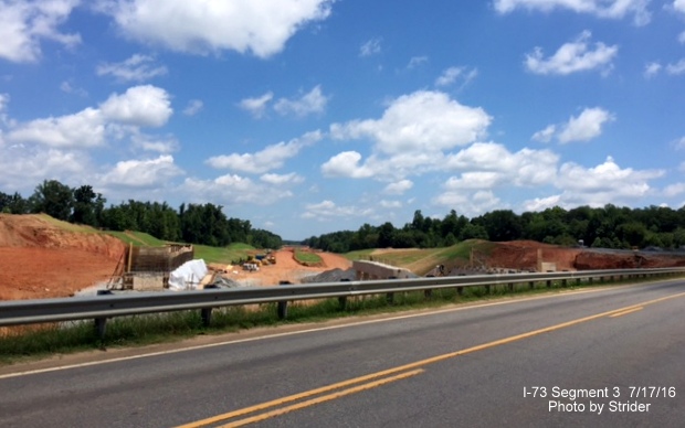 Image of I-73 construction at Future NC 150 interchange of I-73 in Guilford County, Photo by Strider