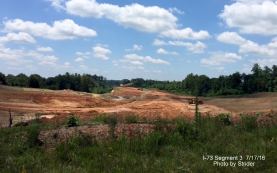 Image of I-73 roadbed at future NC 150 interchange in Guilford County, by Strider
