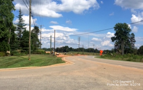 Image of I-73 construction near future NC 150 interchange near Summerfield, from Strider