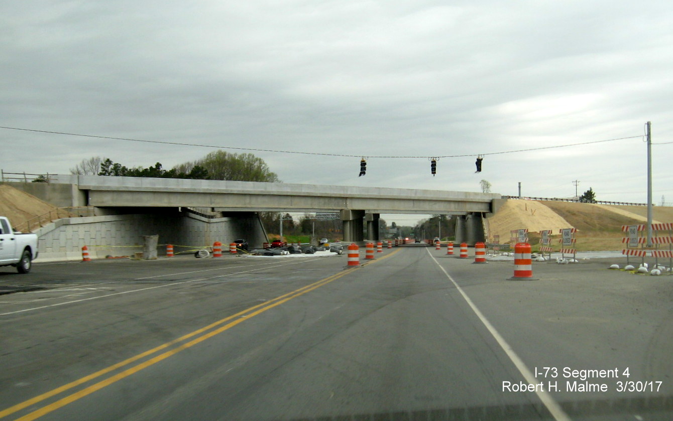 Image showing construction of northern set of I-73 bridges from NC 68 North in Greensboro